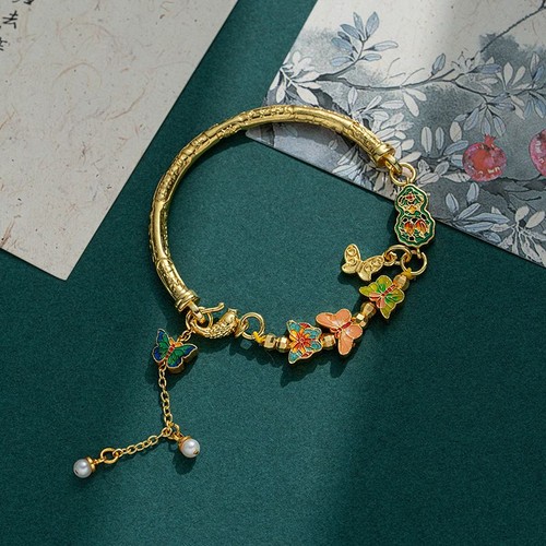 Bracciale farfalla smaltata - farfalla,