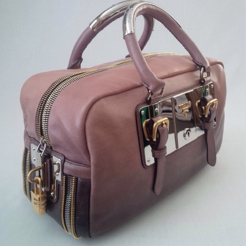 Prada bauletto leather glace - bauletto,