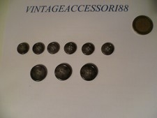 SET 9 BOTTONI 6+3 GIACCA UOMO 4 FORI NERO GRIGIO RESINA SARTORIA MERCERIA SARTO