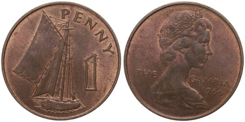Gambia penny 1966 - un,