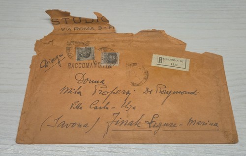 Busta raccomandata epoca da - raccomandata, d'epoca