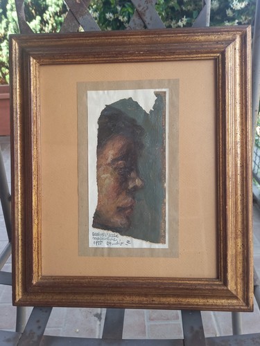 Dipinto olio cartone - dipinto, volto