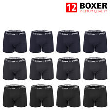 Set 12 Pezzi Boxer Uomo Mutande Cotone Elastico Intimo Nero Grigio Blu VEQUE