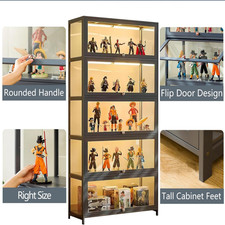 Vetrina Acrilico Scaffale con Porte e Lampada per Antiquariato Memorabilia 172CM