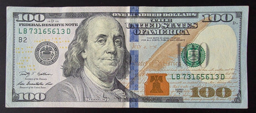 Banconota stati uniti usa 100 - stati, $100