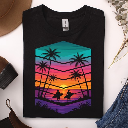 Shirt surf tramonto - t-shirt,