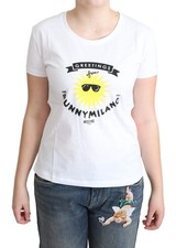 T-shirt Moschino bianca cotone stampa Sunny Milano