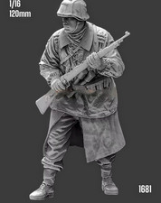 Share 1/16 120mm Resina Figura Fanteria Tedesca Seconda Guerra Mondiale in Abito Invernale Model Kit