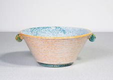 ⚜️ CIOTOLA VASO MAIOLICA CIMA PERUGIA ITALIA EPOCA 1980S CERAMICA SMALTO DIPINTA