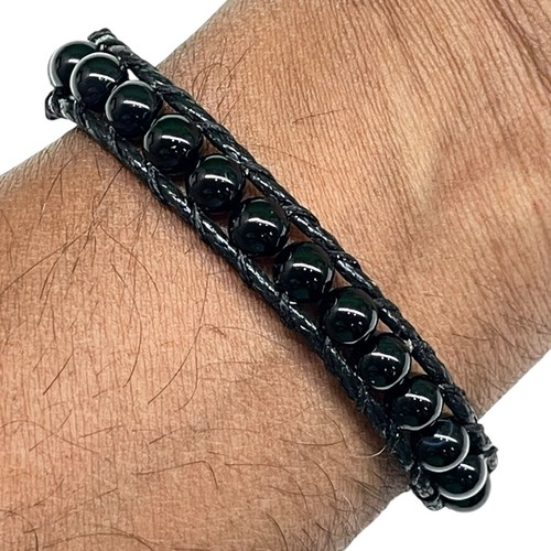 Bracciale 6mm nero - nero, onice