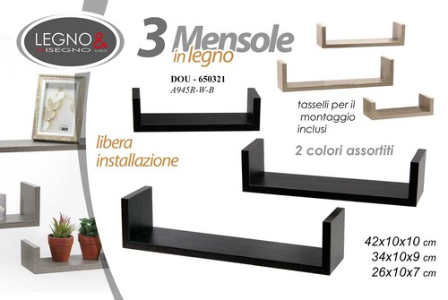 Tris set mensole - 3, moderna