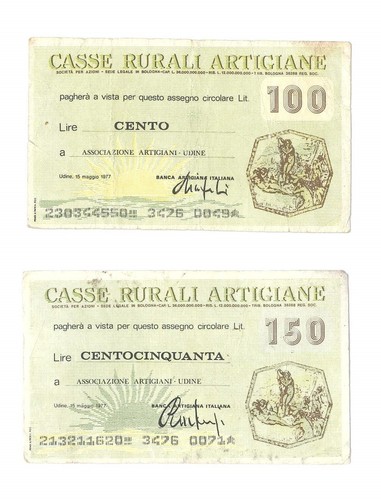 Miniassegni casse rurali - miniassegni,