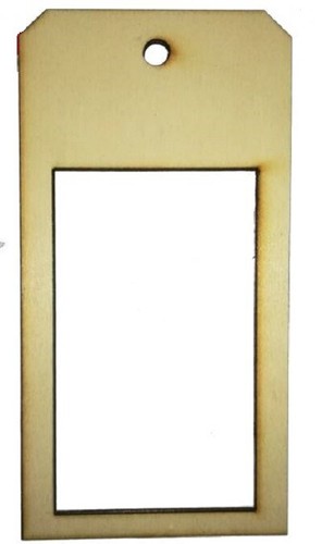 Sagoma legno tag con apertura