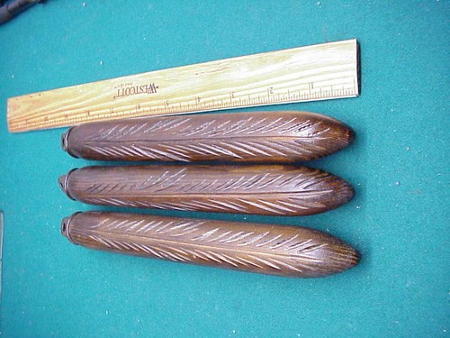 Wood carved vintage set 3 - wood,