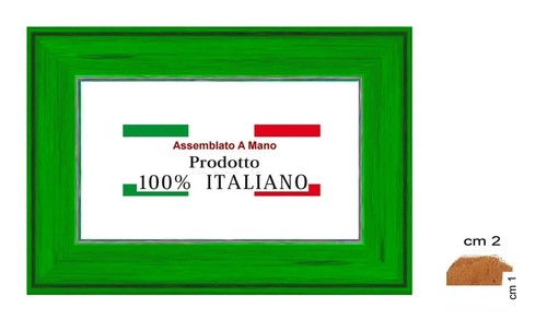 Cornice legno verde per - in,