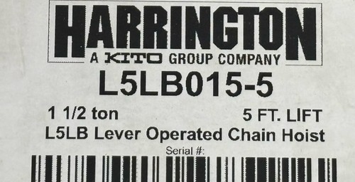 Harrington l5lb015 paranco - l5lb015-5, a
