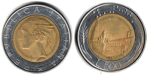 Italia 500 lire 1983 - italia, lire,