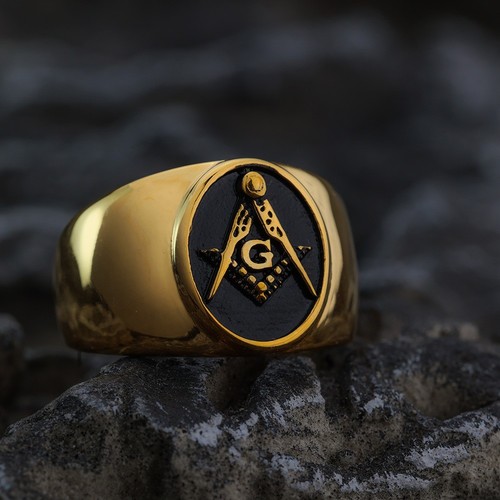 Anello vintage ovale massone - vintage,