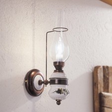Applique da parete classico in vetro e ceramica antico 1 luce FL-166