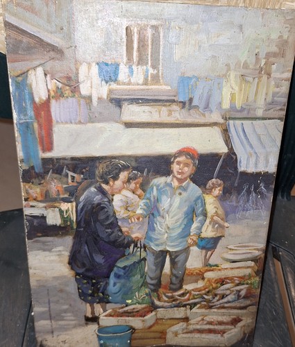 Dipinto olio cartone - ad,