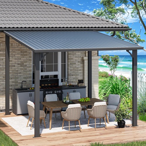 Hardtop gazebo metal lean - gazebo,