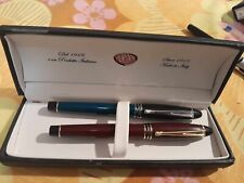 penna stilografica aurora ipsilon bordeaux e verde - 2 penne con un astuccio