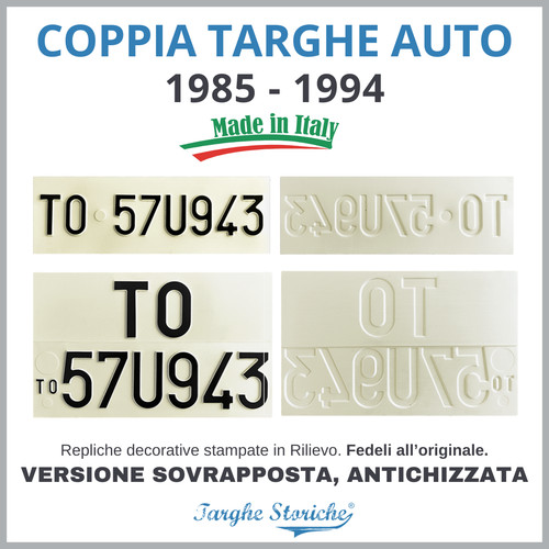Coppia targa auto epoca - targa,