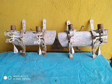 Coppia di Aplique da parete in ferro e legno antiche vecchie vintage da restauro