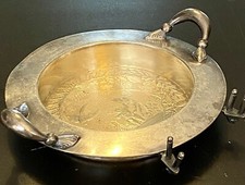 Antico piatto Wilcox quadruplo piatto argento inciso burro, formaggio, caramelle - pesante