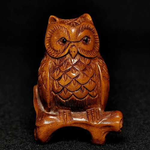 Statua uccellino gufo - in, legno
