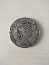 Moneta Scudo Argento 5 Lire 1813  Gioacchino Napoleone Diametro 37 mm