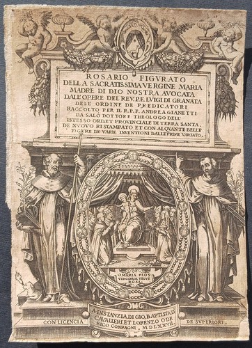Stampa antica rosario figurato - stampa,