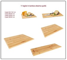 lotto 11 tagliere legno bambu