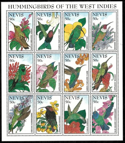 Nevis 1995 fiori di colibrì - fiori,