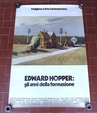 Manifesto EDWARD HOPPER Railroad crossing - Mostra Milano 1981 poster 68x97