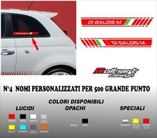  Kit 4 PZ  Strisce ADESIVI Personalizzate con Nome COMPATIBILI con Abarth 