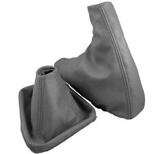 BMW E34 E36 E46 CUFFIA CAMBIO E FRENO A MANO IN VERA PELLE GRIGIA ANTRACITE