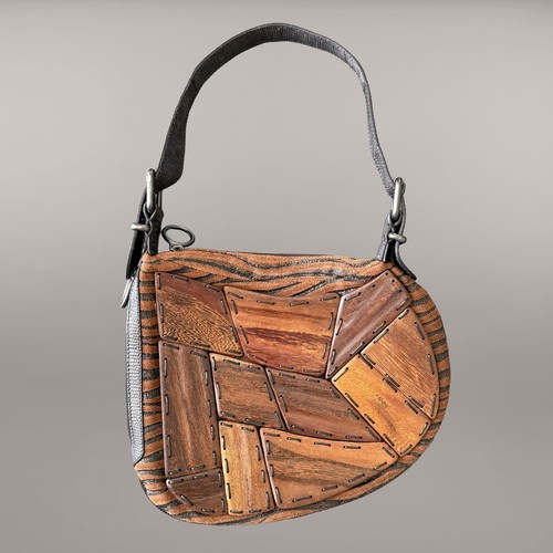 Borsa tracolla fendi legno - a,