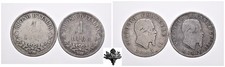 REGNO D'ITALIA 1 lira 1863 Valore LOTTO 2x monete ARGENTO Vittorio Emanuele II