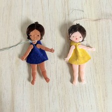 2 bambole vintage tasca piatta