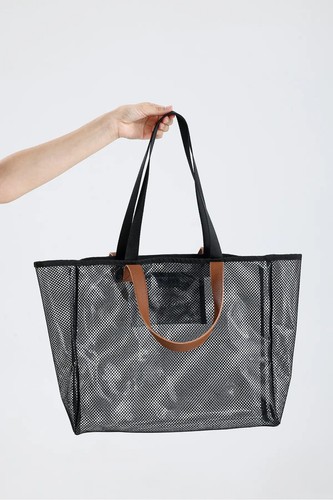 Borsa nera rete tote bag - rete,