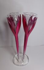 Set 4 Bicchieri Champagne MOET & CHANDON Stelo Tulipano Pubblicitari Vintage