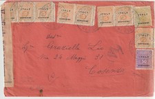 183-Amgot Occ. Alleata Sicilia-15c(x8)+25c+50cEspresso L.1,95 con lettera censur