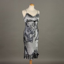 Alviero Martini Abito Second Hand Seta Taglia 42 con Stampa Italia Originale