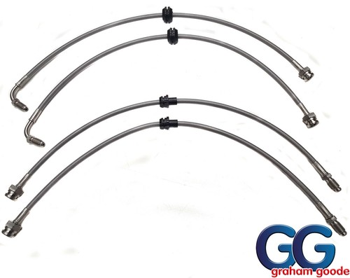 Stainless steel braided brake - stainless,