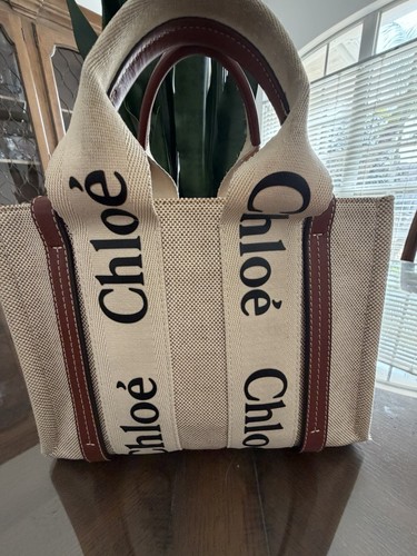 Borsa chloe woody tote - woody,