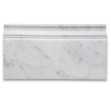 C06H Carrara Marmo Bianco 6x12 Pattinaggio Battiscopa Modanatura Levigata