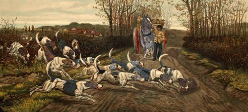 Litografia equestre caccia - equestre,