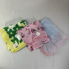 Lotto 3 sciarpe acetato vintage nuove con etichette Italia Giappone rosa verde giallo floreale trasparenti geometriche