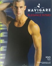 CANOTTA UOMO SPALLA LARGA VOGATORE NAVIGARE COTONE ELASTICO CANOTTIERA INTIMO